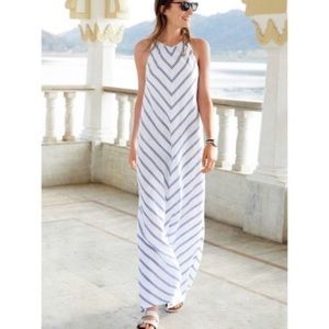 Striped Maxi Dress in Blue and White